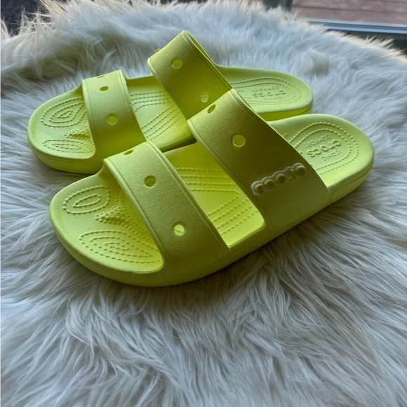 CROCS | Shoes | Womens Neon Yellow Slide On Crocs | Poshmark display picture 1
